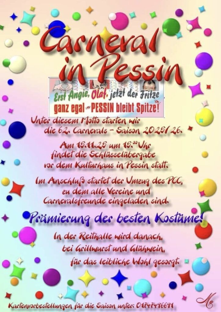 Eröffnung der PCC Saison 2025/2026 @ Dorfgemeinschaftshaus Pessiner Luch