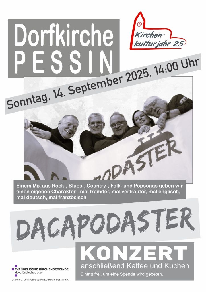 Konzert der Band "Dacapodaster" @ Dorfkirche Pessin